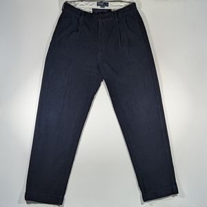Vintage Polo Ralph Lauren Corduroy Hammond Pants 34x32 Trousers Chino Dark Blue